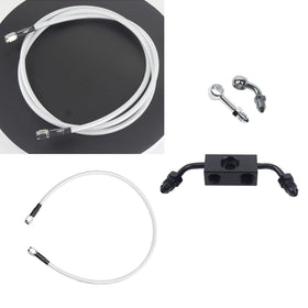 White Silver Pearl Brake Lines Kit for Harley Davidson 12-17 Dyna Models with ABS