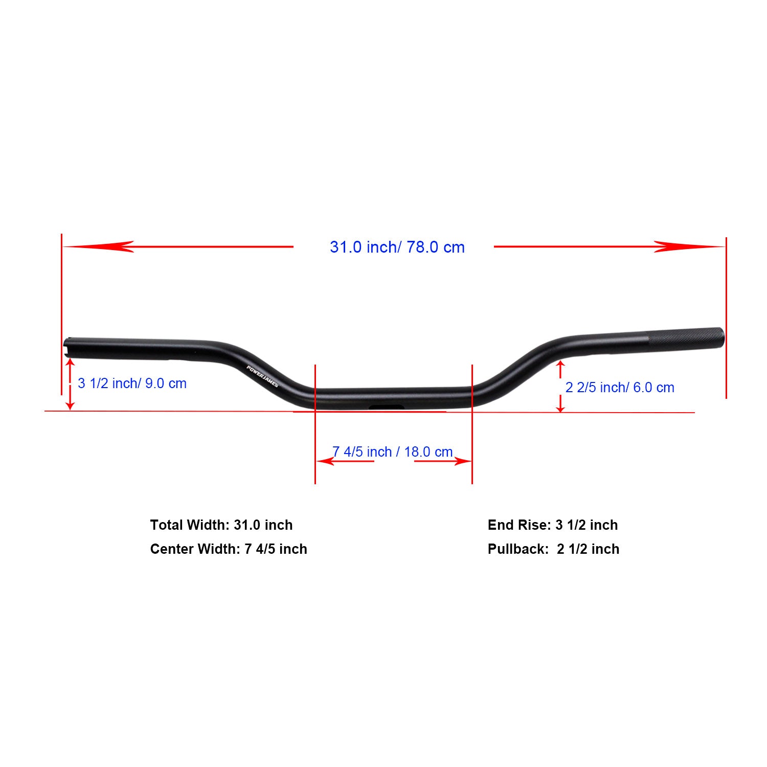 Blue Aluminum Handmade Drag Handlebar for Harley Davidson 1.0" Clamping Area