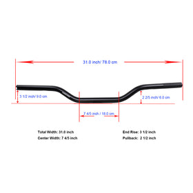 Blue Aluminum Handmade Drag Handlebar for Harley Davidson 1.0" Clamping Area