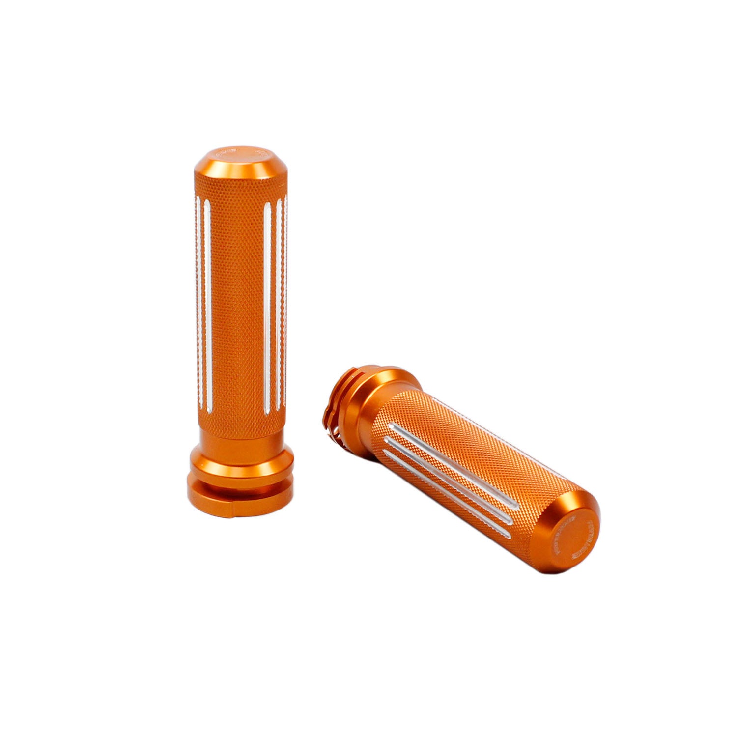 Orange CNC-Cut Diamond Hand Grips for Harley Davidson Models w/o TBW