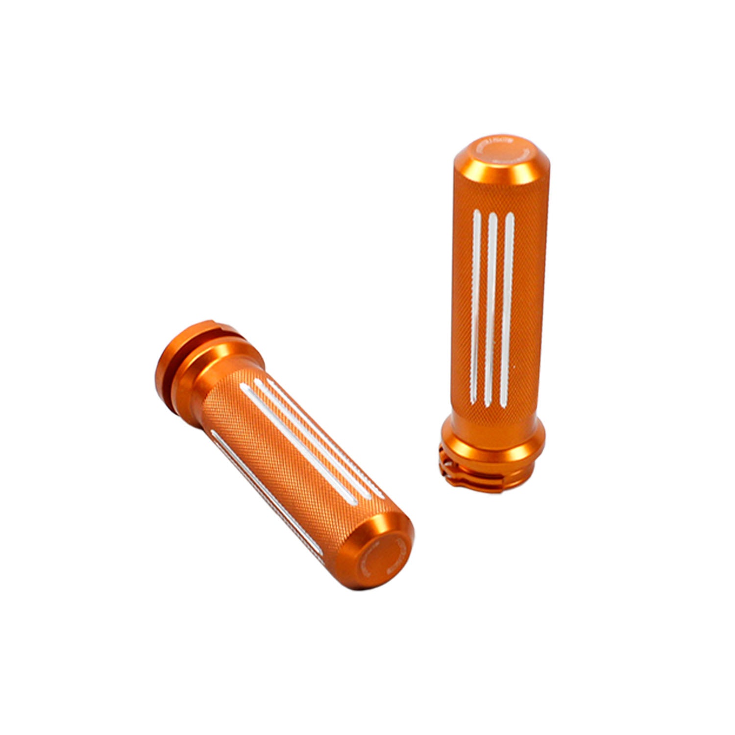 Orange CNC-Cut Diamond Hand Grips for Harley Davidson Models w/o TBW - 0