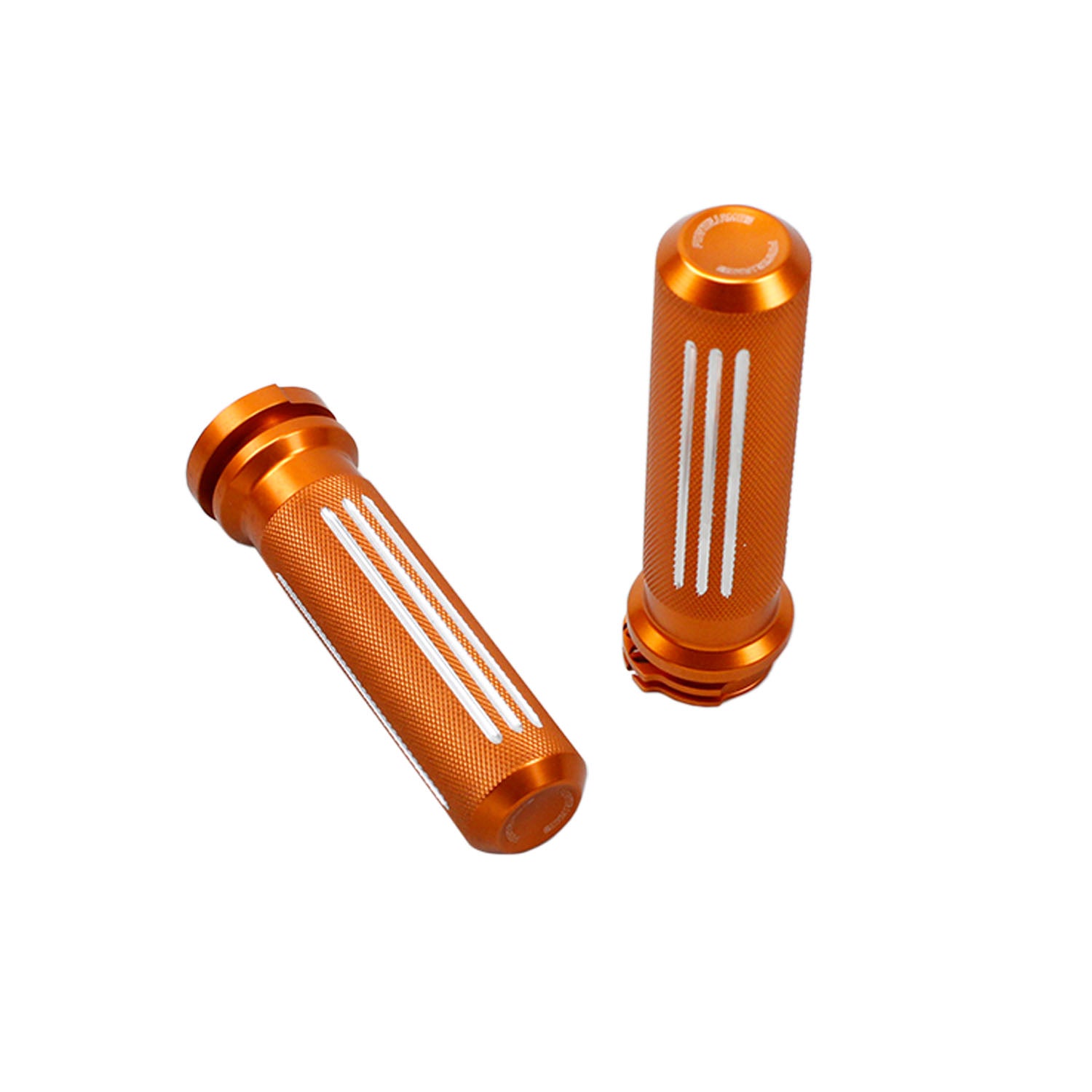 Orange CNC-Cut Diamond Hand Grips for Harley Davidson Models w/o TBW