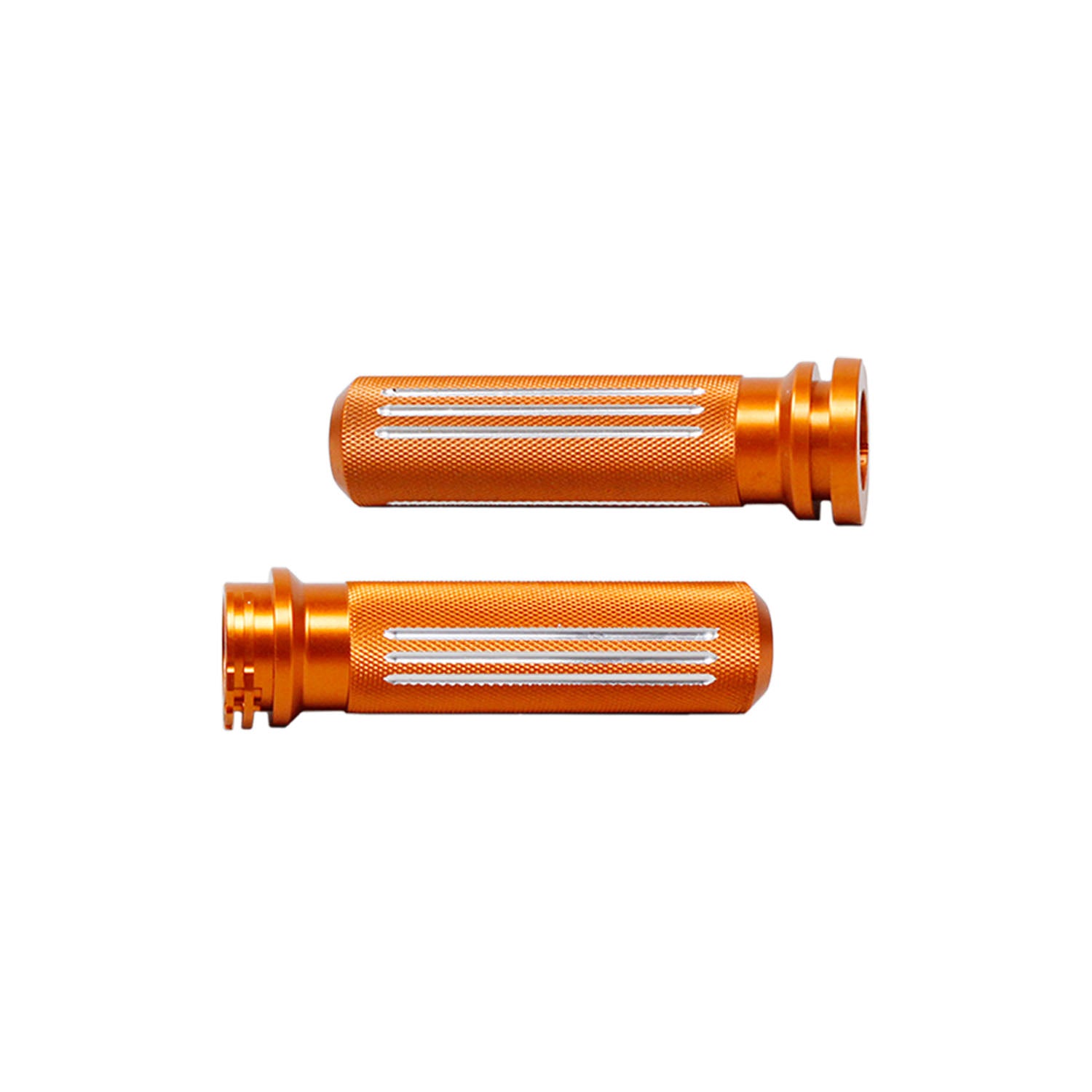 Orange CNC-Cut Diamond Hand Grips for Harley Davidson Models w/o TBW