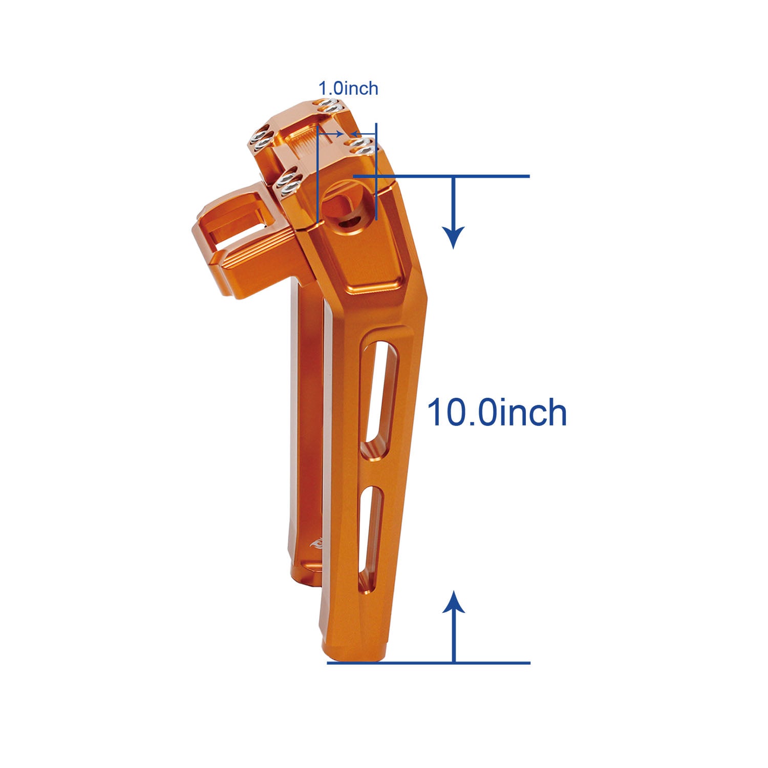 10" Tall Orange Pullback Handlebar Risers Kit for Harley Davidson