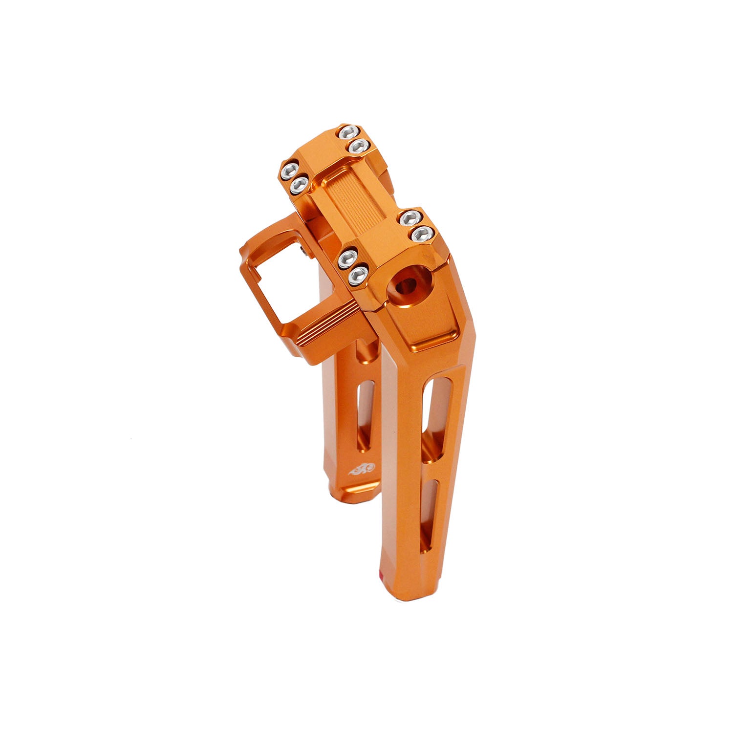 10" Tall Orange Pullback Handlebar Risers Kit for Harley Davidson