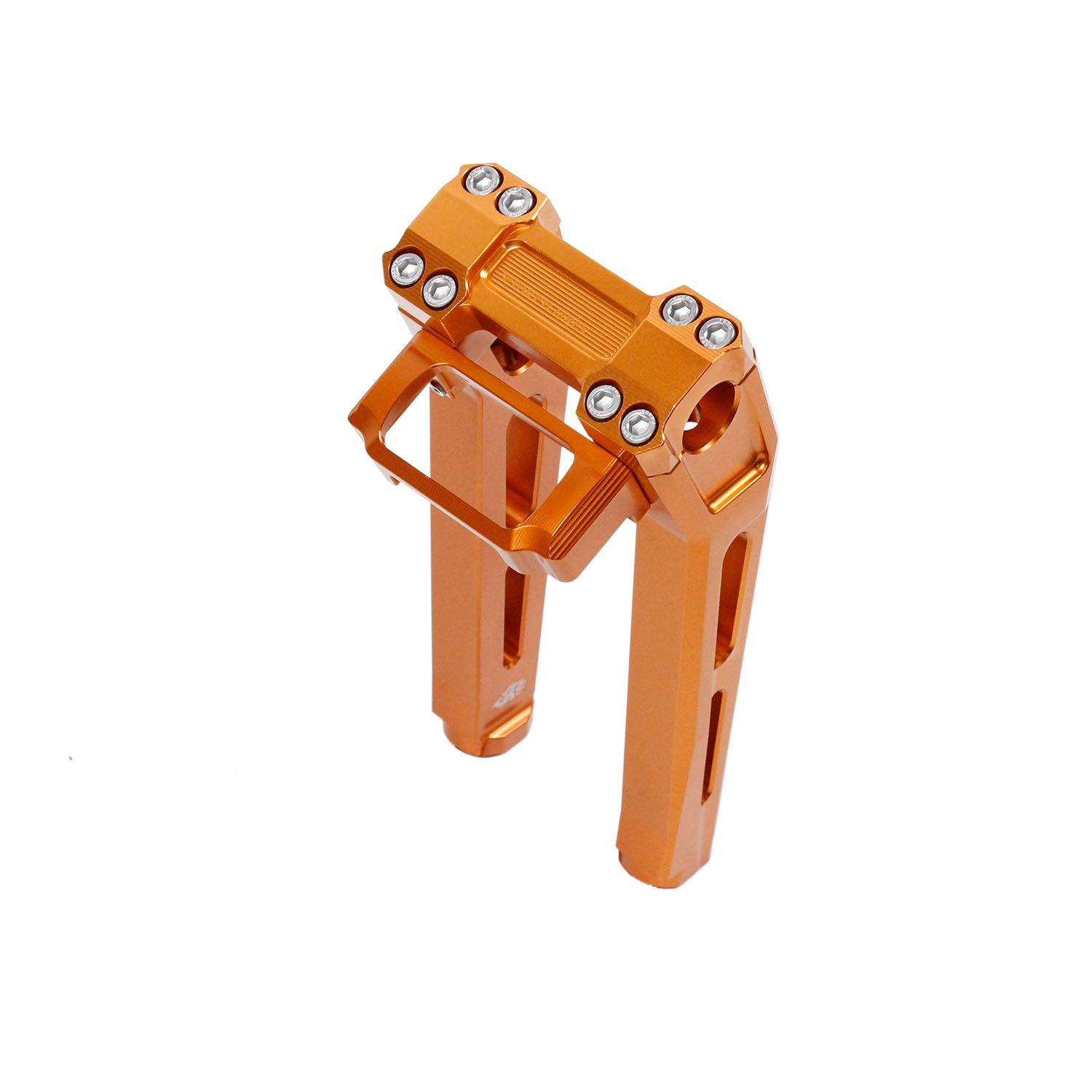 10" Tall Orange Pullback Handlebar Risers Kit for Harley Davidson