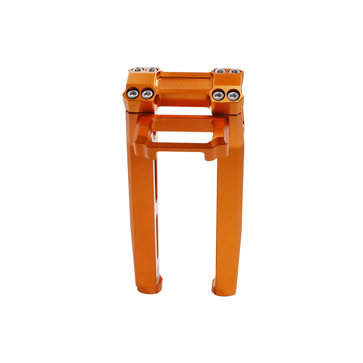 10" Tall Orange Pullback Handlebar Risers Kit for Harley Davidson