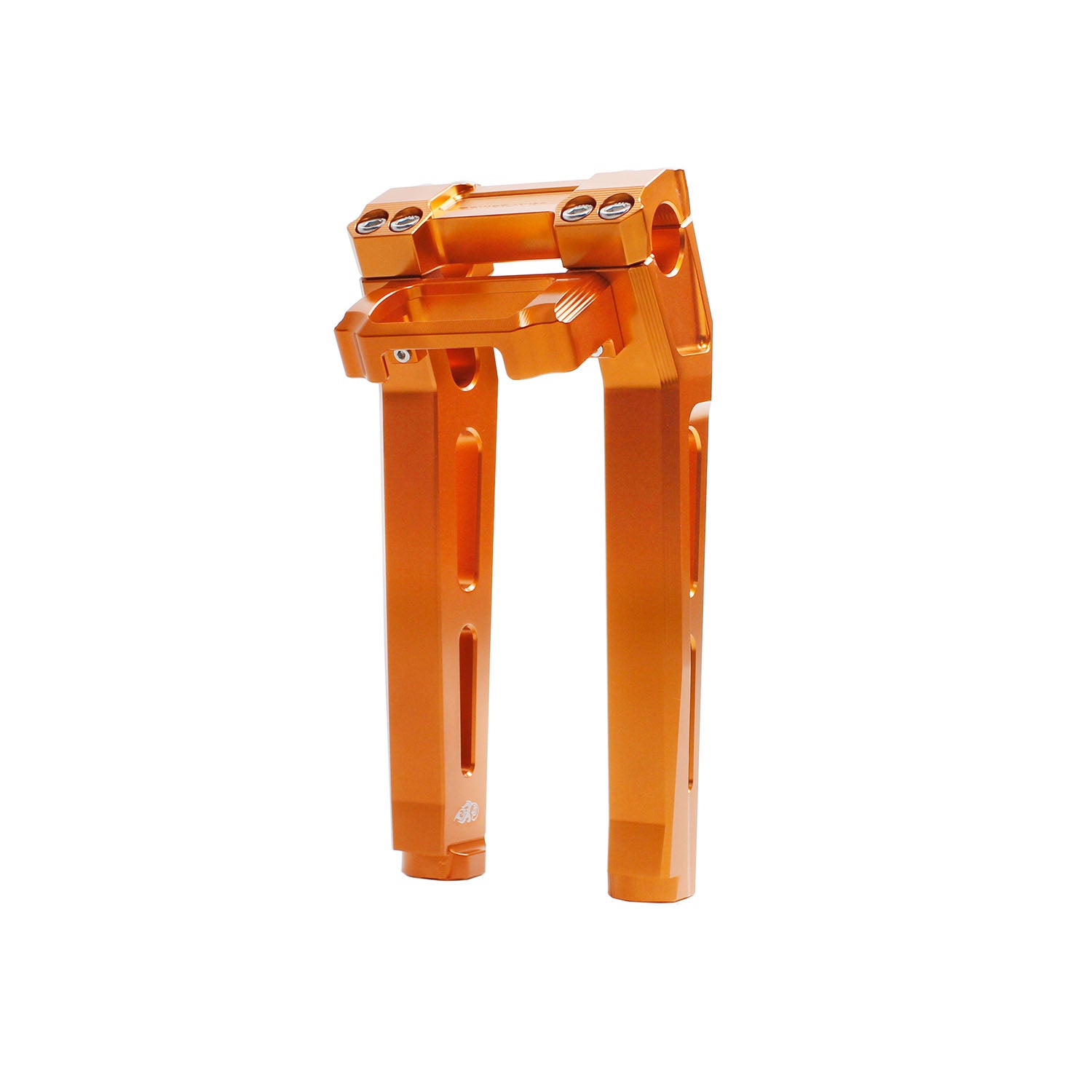 10" Tall Orange Pullback Handlebar Risers Kit for Harley Davidson