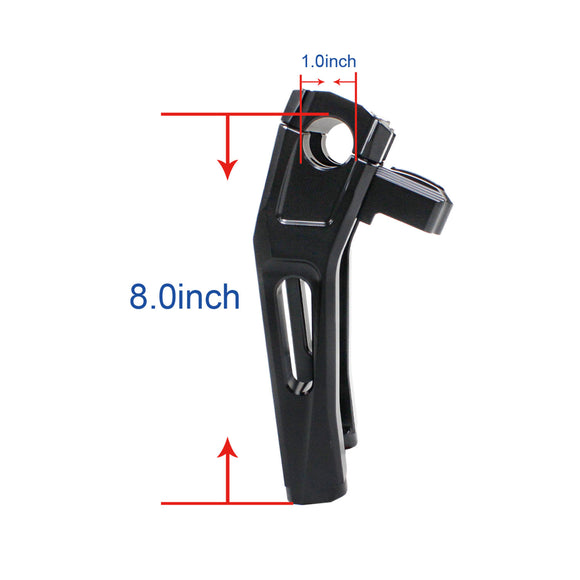 8.0" Tall Black Pullback Handlebar Risers Kit for Harley Davidson Softail Dyna Road King