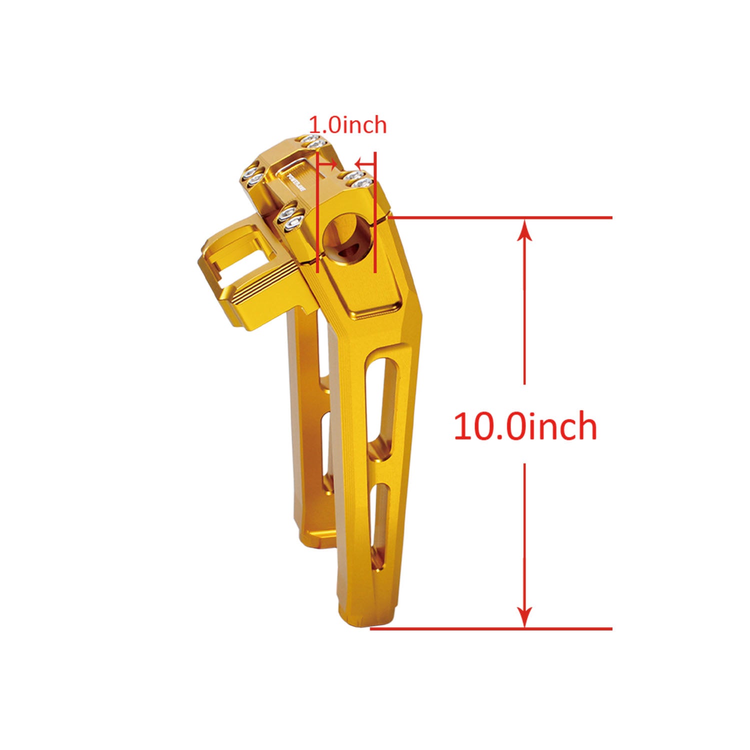 10" Tall Gold Pullback Handlebar Risers Kit for Harley Davidson Softail Dyna