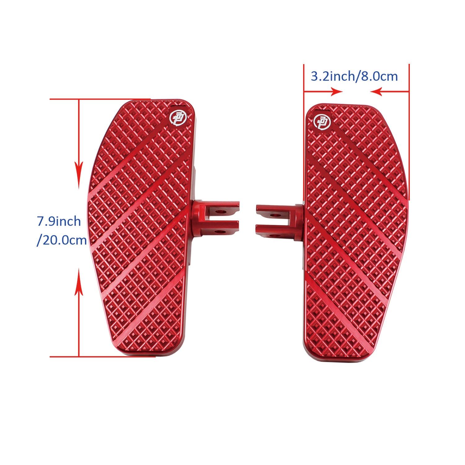 RED Anit-Slip Diamond Mini Floorboard for Harley Davidson 18-Later