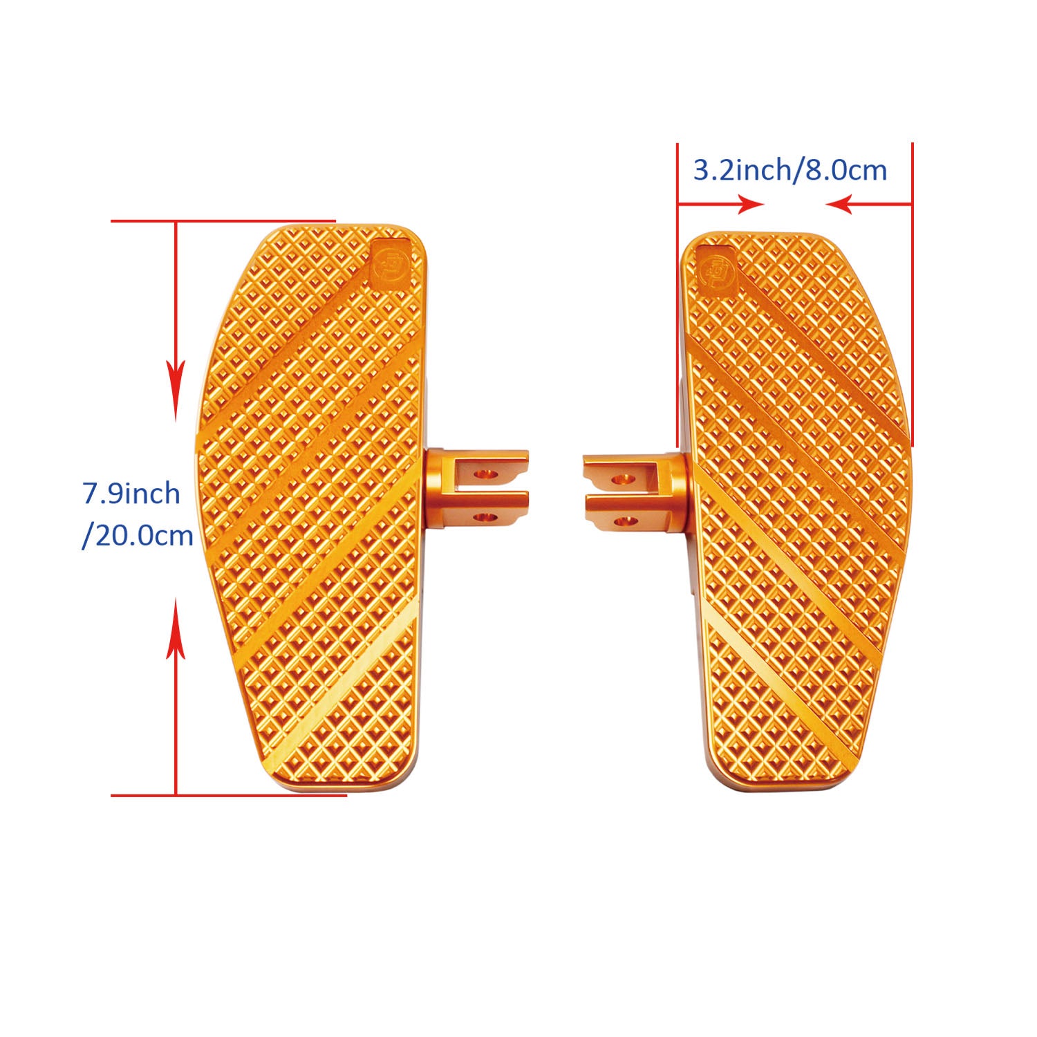 Orange Anit-Slip Diamond Mini Floorboard for Harley Davidson 18-Later