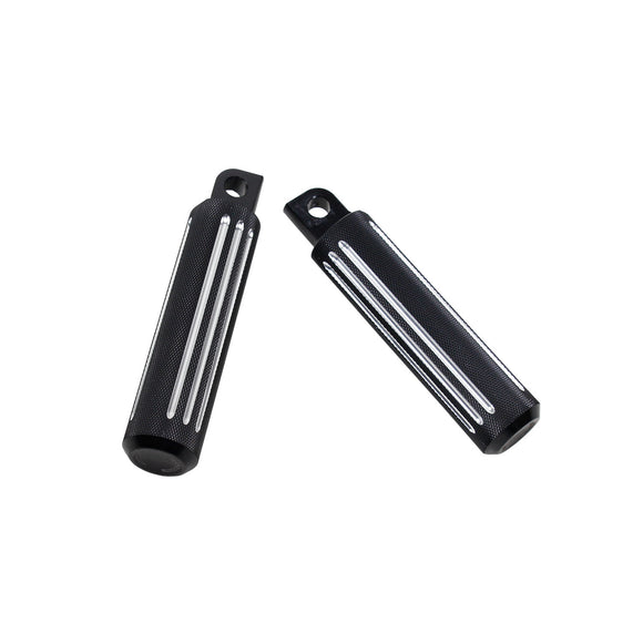 Black 1.2”CNC Cut Footpeg Footrest for Harley Touring Softail Dyna
