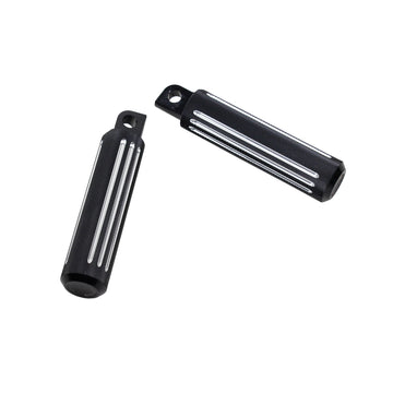 Black 1.2”CNC Cut Footpeg Footrest for Harley Touring Softail Dyna