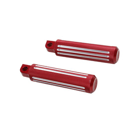 Red Ait-Slip Diamond Footpegs Footrest for Harley Softail Dyna Touring - 0