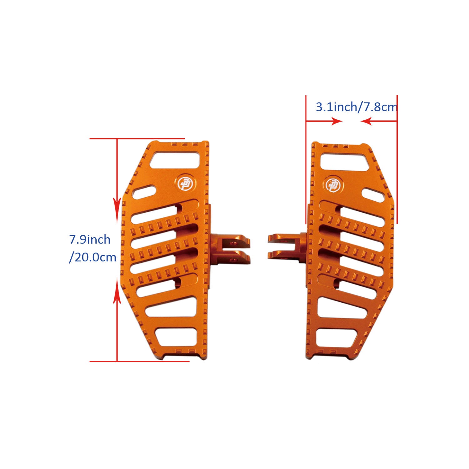 Orange Anit-Slip hollow Diamond Mini Floorboard for Harley Davidson 18-Later