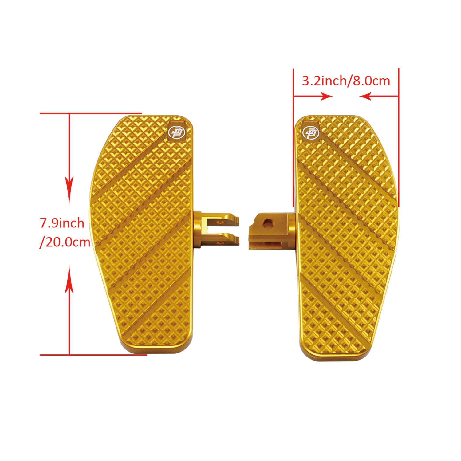 Gold Anti-Slip Diamond Mini Foot Floorboards for Harley Davidson Dyna Softail