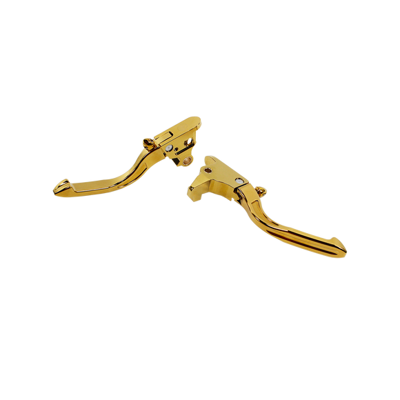 Gold Adjustable Brake Clutch Lever Control Kit for Harley Davidson Softail 2018-2023