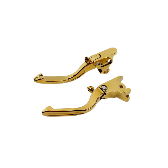 Gold Adjustable Brake Clutch Lever Control Kit for Harley Davidson Softail 2018-2023