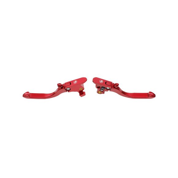 Anodized Red Adjustable Brake Clutch Lever Control Kit for Harley Davidson Softail 2018-2023
