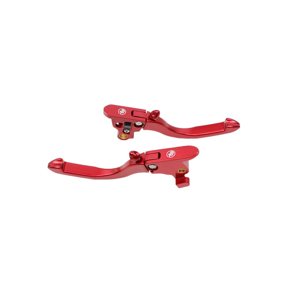 Anodized Red Adjustable Brake Clutch Lever Control Kit for Harley Davidson Softail 2018-2023