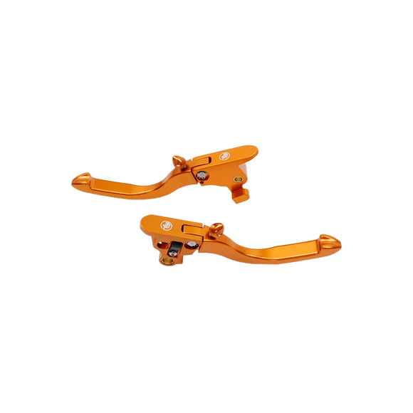 Anodized Orange Adjustable Brake Clutch Lever Control Kit for Harley Davidson Softail 2018-2023