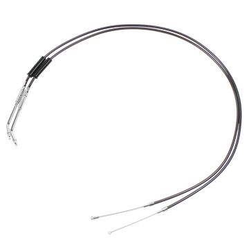 47" Smoky Black Pearl Braided Throttle and Idle Cruise Cables for Harley V Twin