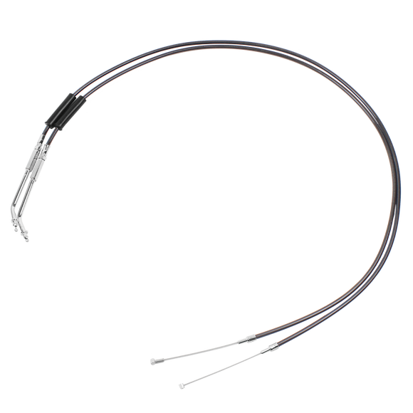 47" Smoky Black Pearl Braided Throttle and Idle Cruise Cables for Harley V Twin