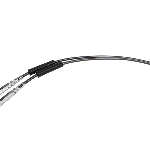 47" Smoky Black Pearl Braided Throttle and Idle Cruise Cables for Harley V Twin