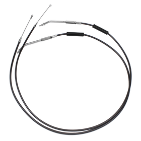 43.3"/ 110cm Stainless Steel with Smokey Black Pearl Skin Throttle and Idle Cable Set for Harley Davidson V-Twin - 0