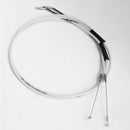 43"/ 110cm Stainless Steel with White Silver Pearl Skin Throttle and Idle Cable Set for Harley Davidson V-Twin-1