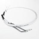 43"/ 110cm Stainless Steel with White Silver Pearl Skin Throttle and Idle Cable Set for Harley Davidson V-Twin-3