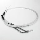 43"/ 110cm Stainless Steel with White Silver Pearl Skin Throttle and Idle Cable Set for Harley Davidson V-Twin-2