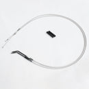 43"/ 110cm Stainless Steel with White Silver Pearl Skin Throttle and Idle Cable Set for Harley Davidson V-Twin-4