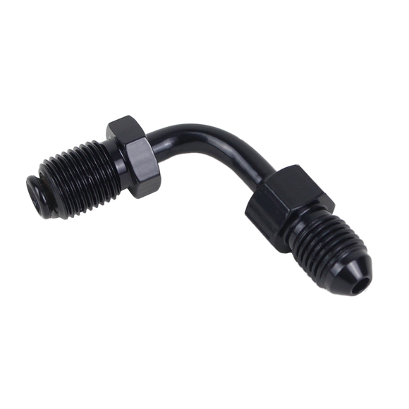 AN‑3 male x 3 / 8 ”‑24 inverted flare 45° Banjo  for 18-Later Softail Upper Brake Line