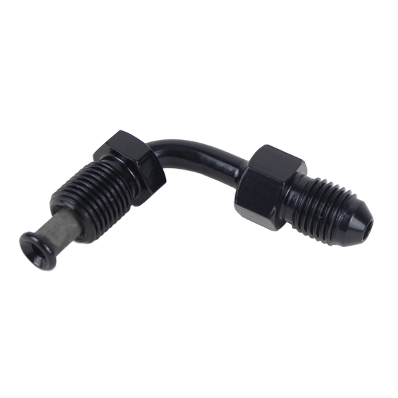 AN‑3 male x 3 / 8 ”‑24 inverted flare 45° Banjo  for 18-Later Softail Upper Brake Line