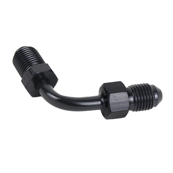 AN‑3 male x 3 / 8 ”‑24 inverted flare 45° Banjo  for 18-Later Softail Upper Brake Line