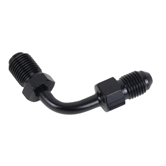 AN‑3 male x 3 / 8 ”‑24 inverted flare 45° Banjo  for 18-Later Softail Upper Brake Line