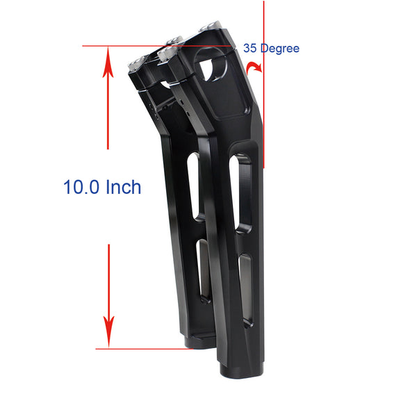 10" Black Handlebar Risers Kit for Harley Davidson Softail Dyna