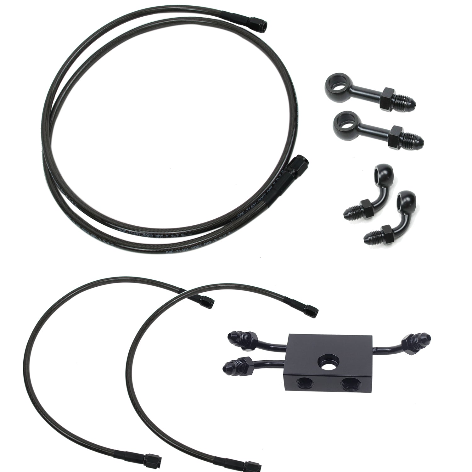 Smoky Black Brake Lines Kit for Harley Davidson 2018- later Softail with ABS