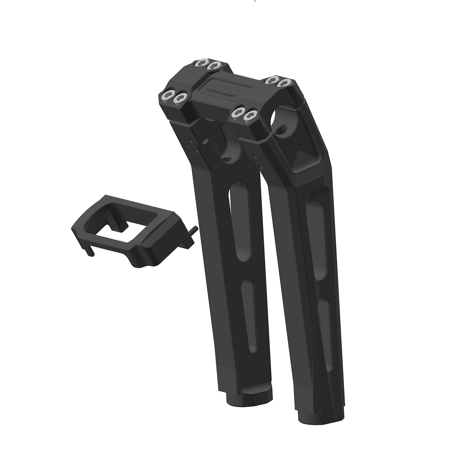 10" Black Handlebar Risers Kit for Harley Davidson Softail Dyna - 0