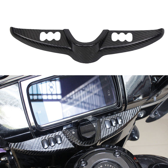 Carbon Fiber Black 100% Inner Fairing Switch Dash Panel Trim Cover for Harley Davidson