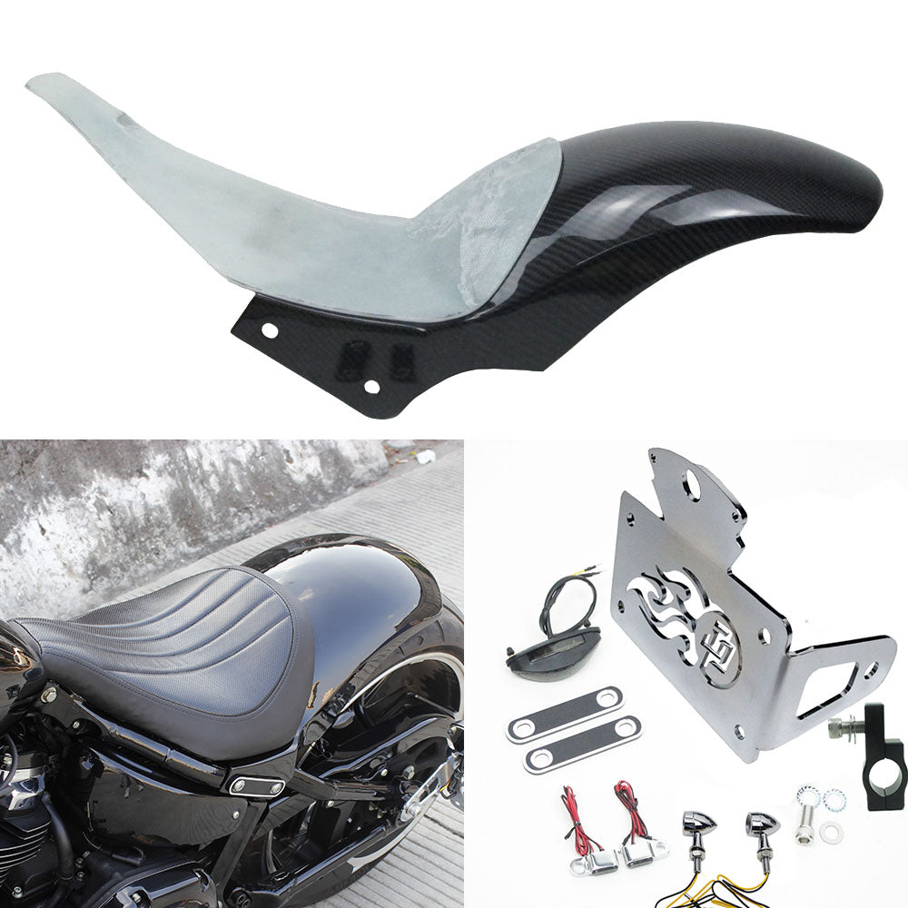 Carbon Fiber 240 Rear Fender for Breakout Fat Boy 2018 Later,Horizontal License Plate-Chrome