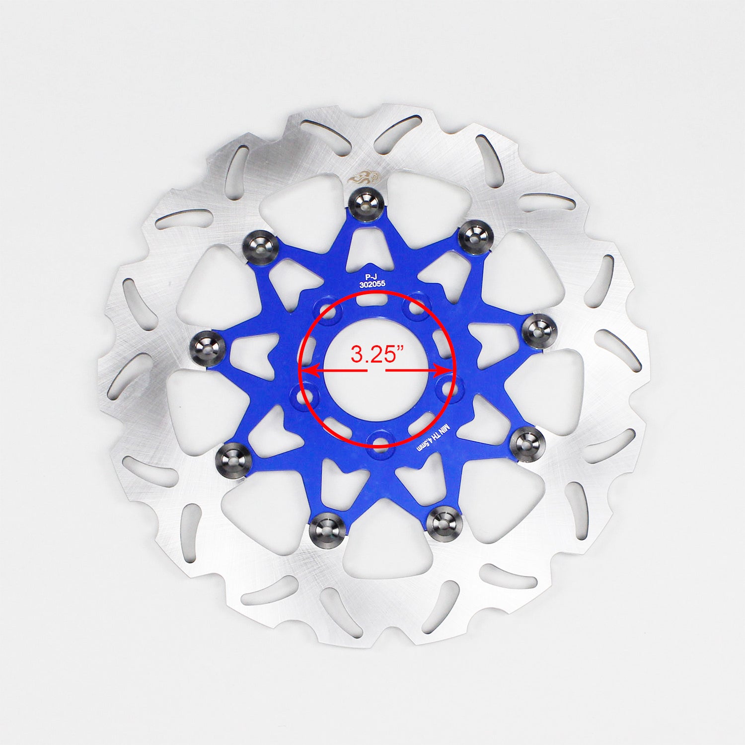 11.5" Blue & Black Rear Brake Rotor- 9 Spokes