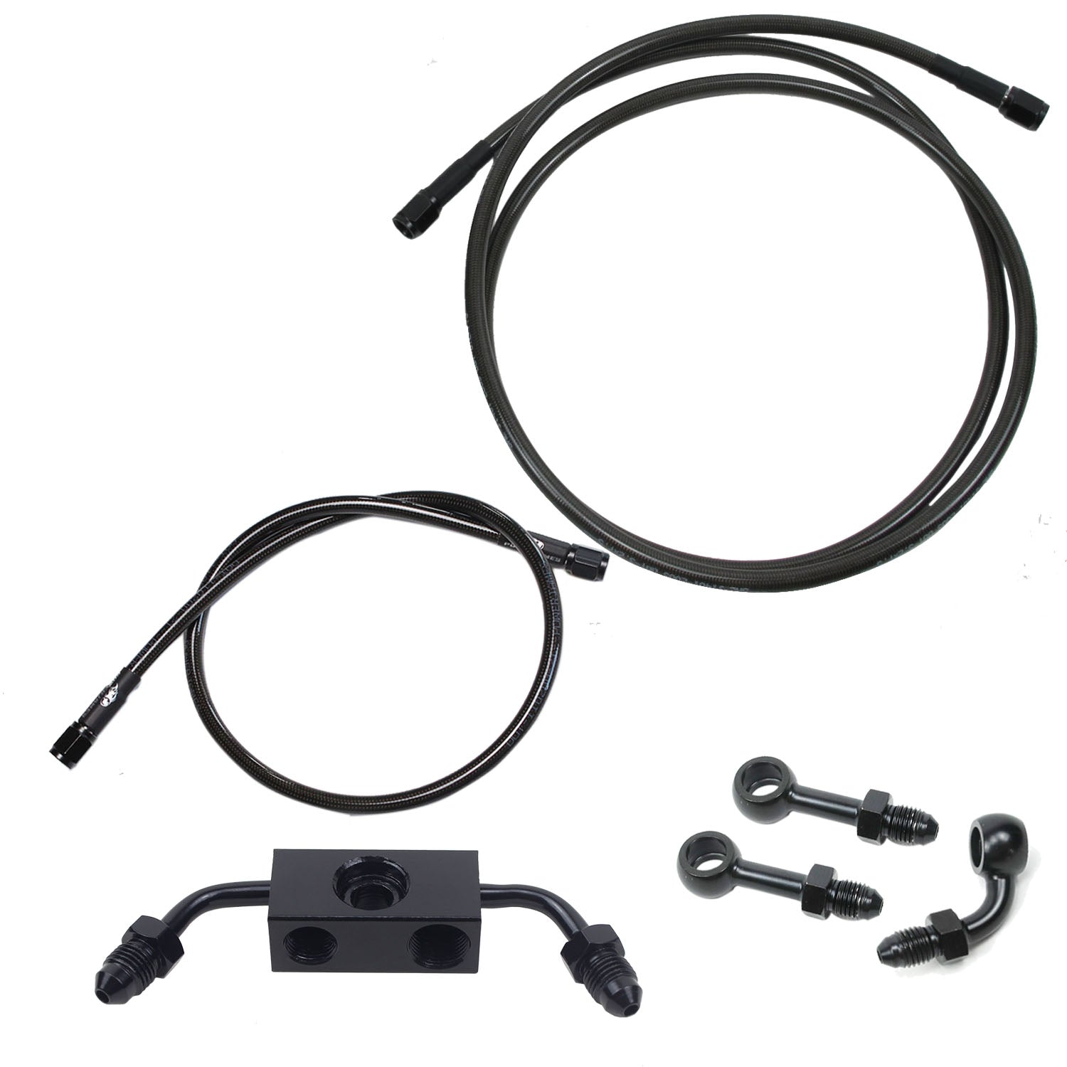 Smoky Black Brake Lines Kit for Harley Davidson 12-17 Dyna Models with ...