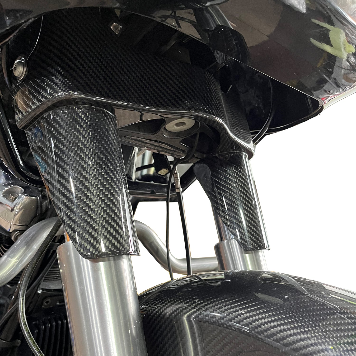 Carbon Fiber Upper Front Fork Tube Cover- Black