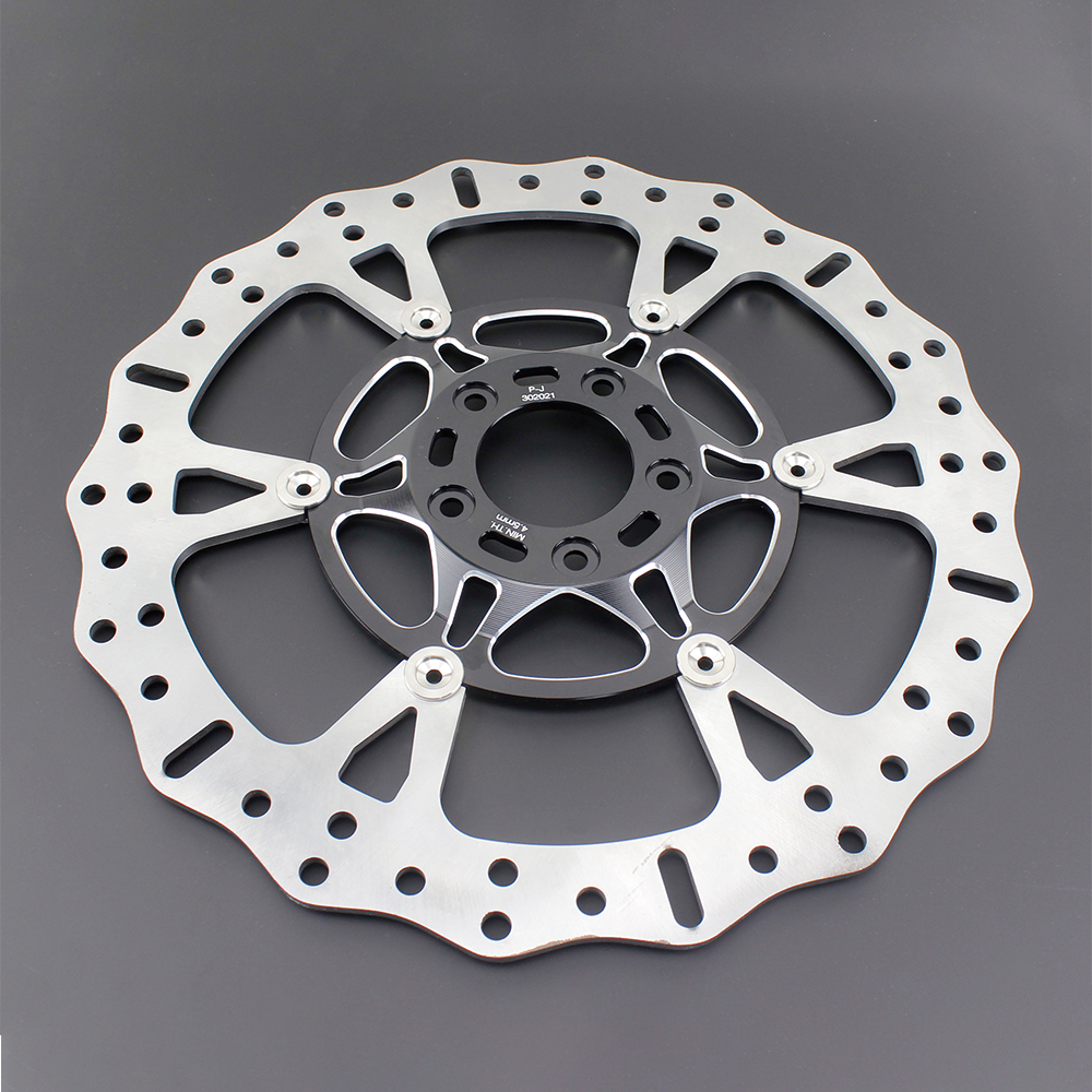 14.0" Black 6 Spoke Front Brake Rotor For Touring