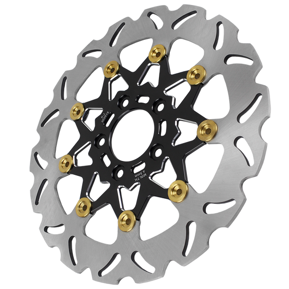 11.5" Black& Gold Front Brake Rotor-9 Spoke