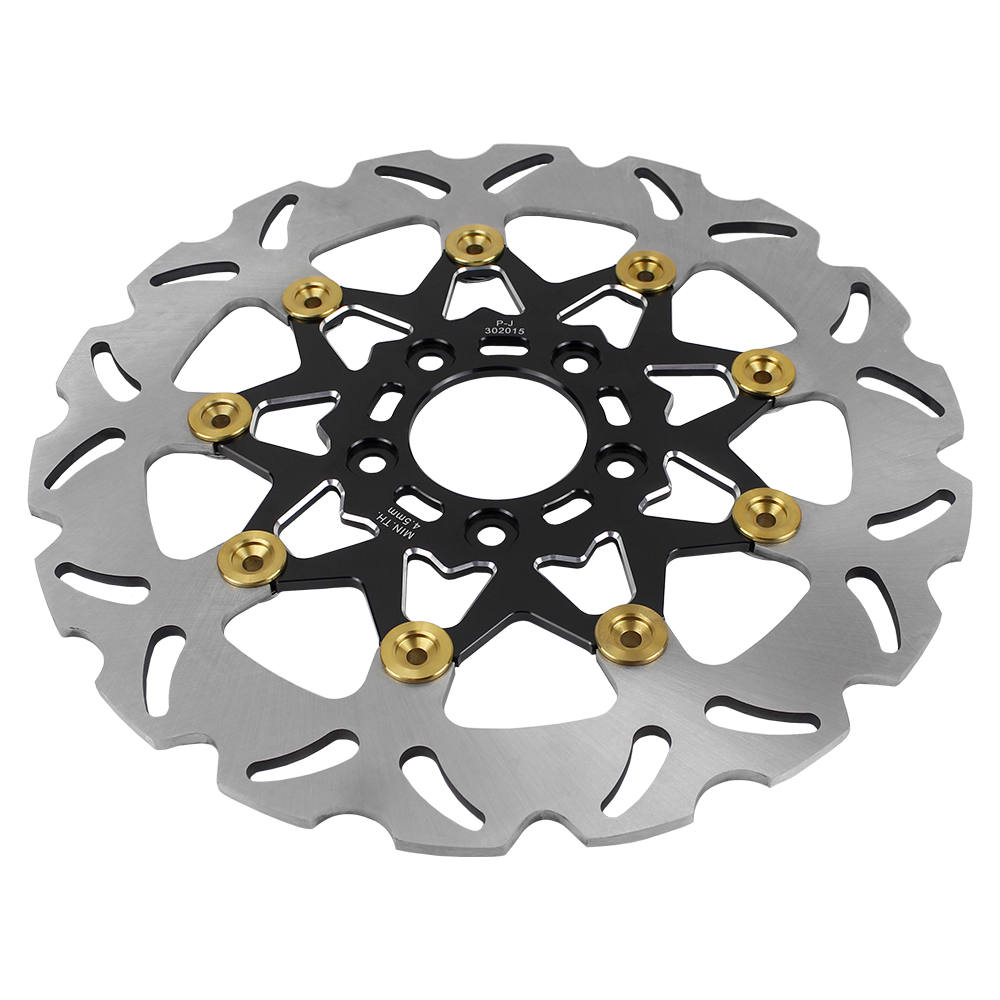 11.5" Black& Gold Front Brake Rotor-9 Spoke