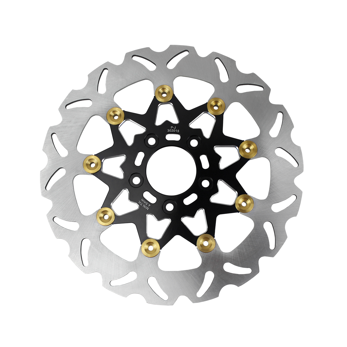 11.5" Black& Gold Front Brake Rotor-9 Spoke